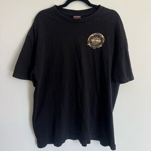 Vintage Harley-Davidson Black Tee with Gold Emblem